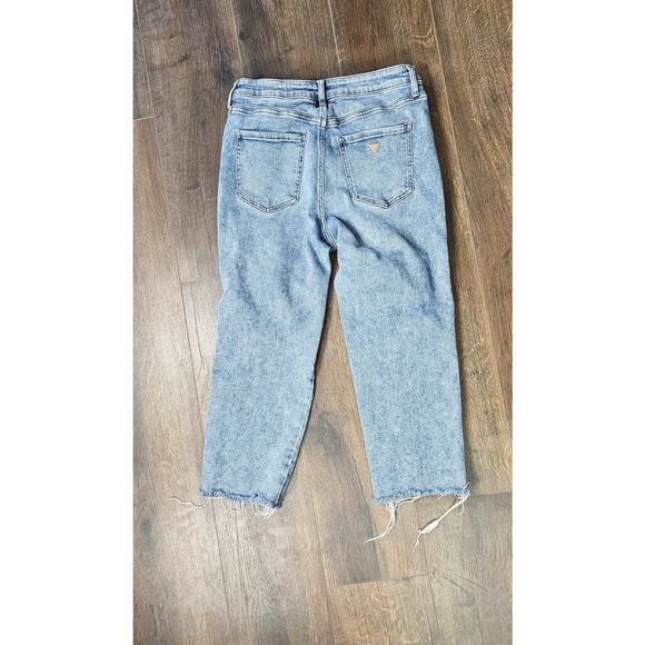 Guess jeans Sz 30‎ Gold Triangle Logo High Rise Cropped Jeans - Picture 6 of 15